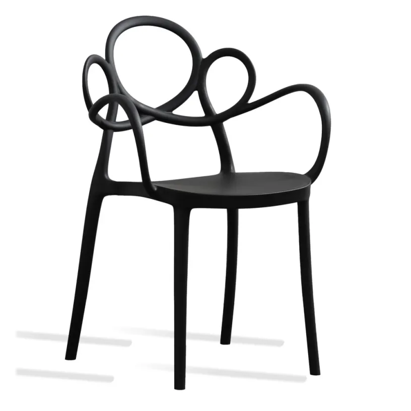 Kartell Chaise avec accoudoirs noire Masters