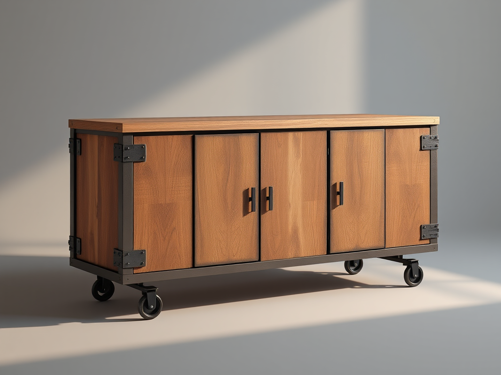Buffet Industriel en Métal et Bois: Design Authentique