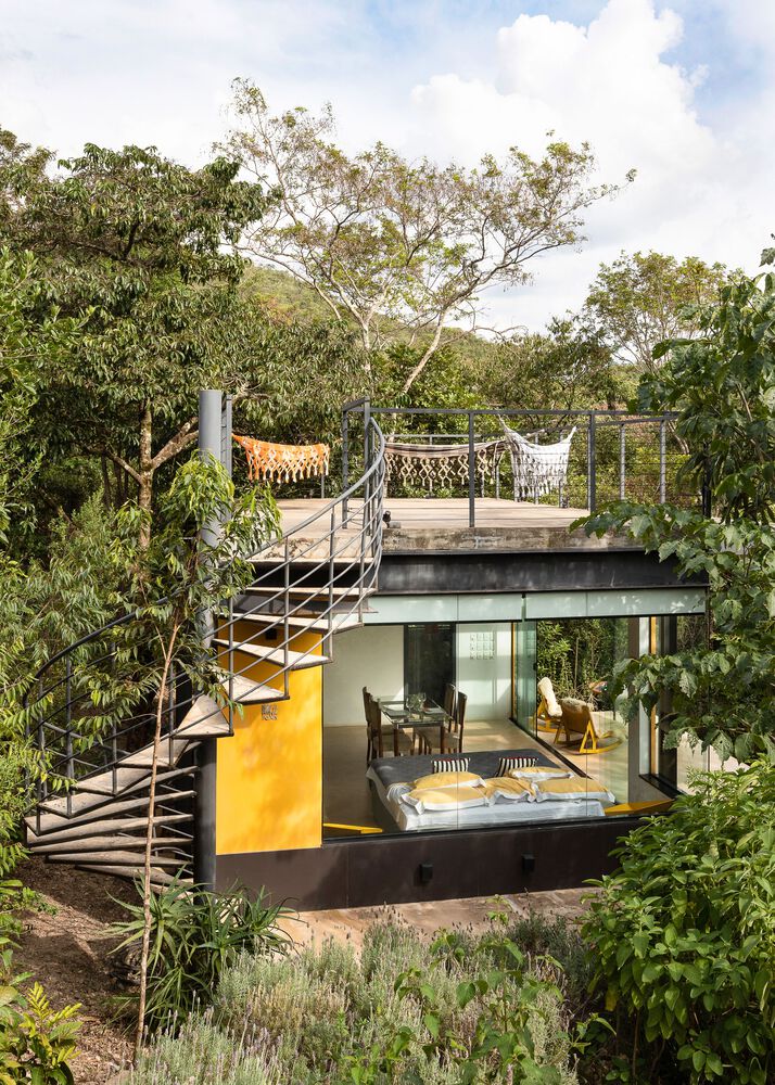 Loft au milieu des arbres au Brésil