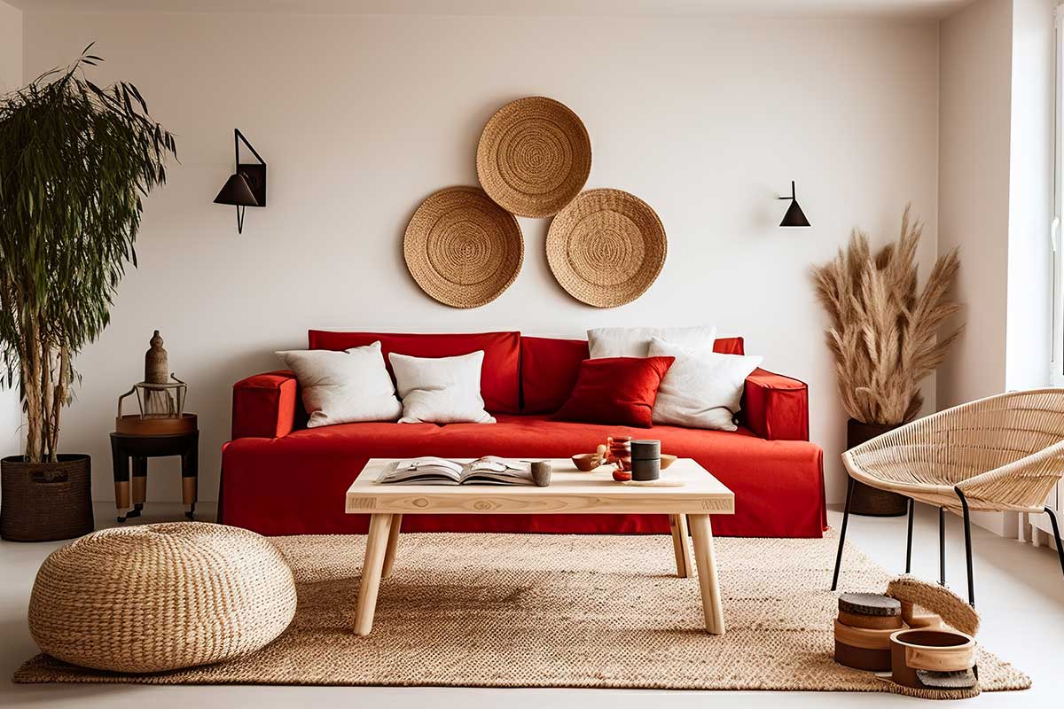 Comment mettre en valeur un canapé rouge