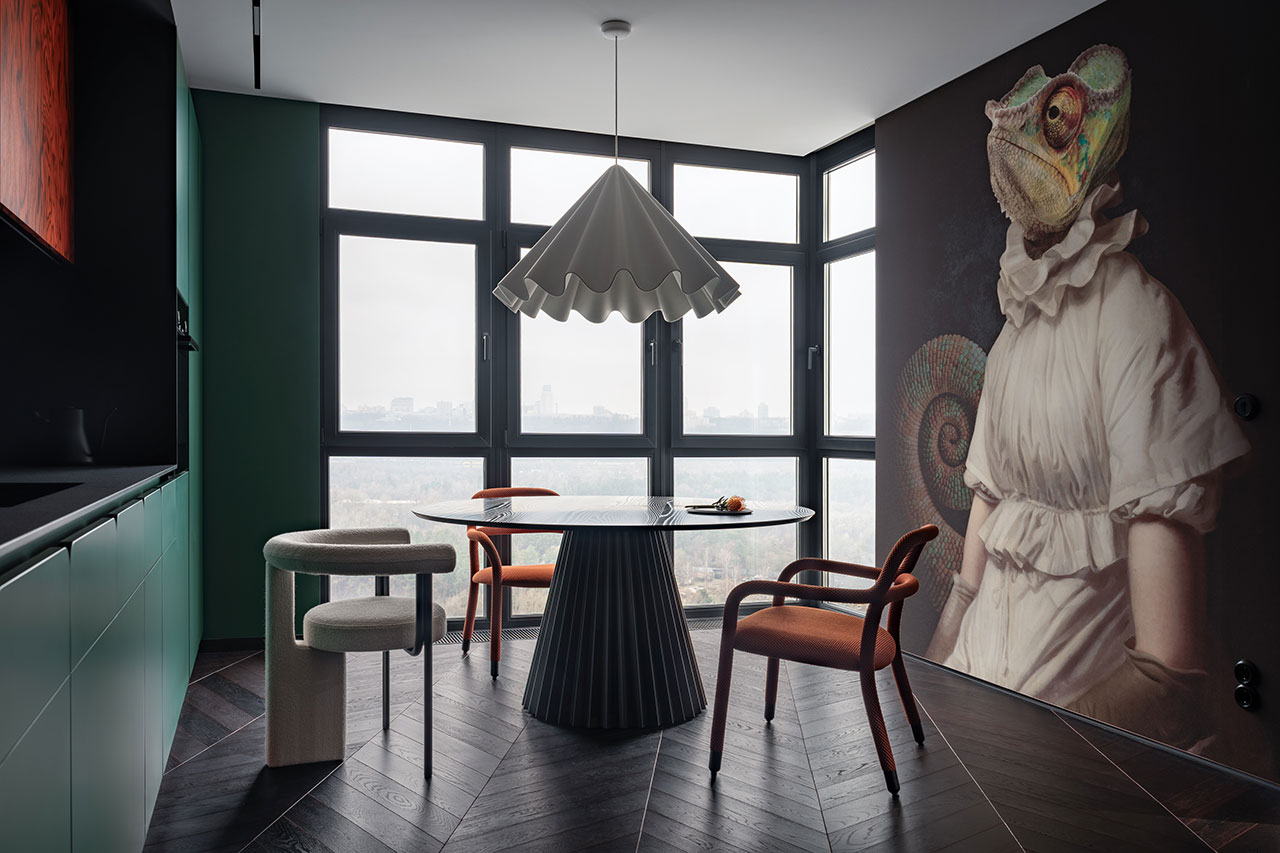 Design d&rsquo;Intérieur Étonnant: Explorez l&rsquo;Appartement avec un Lézard à Kiev