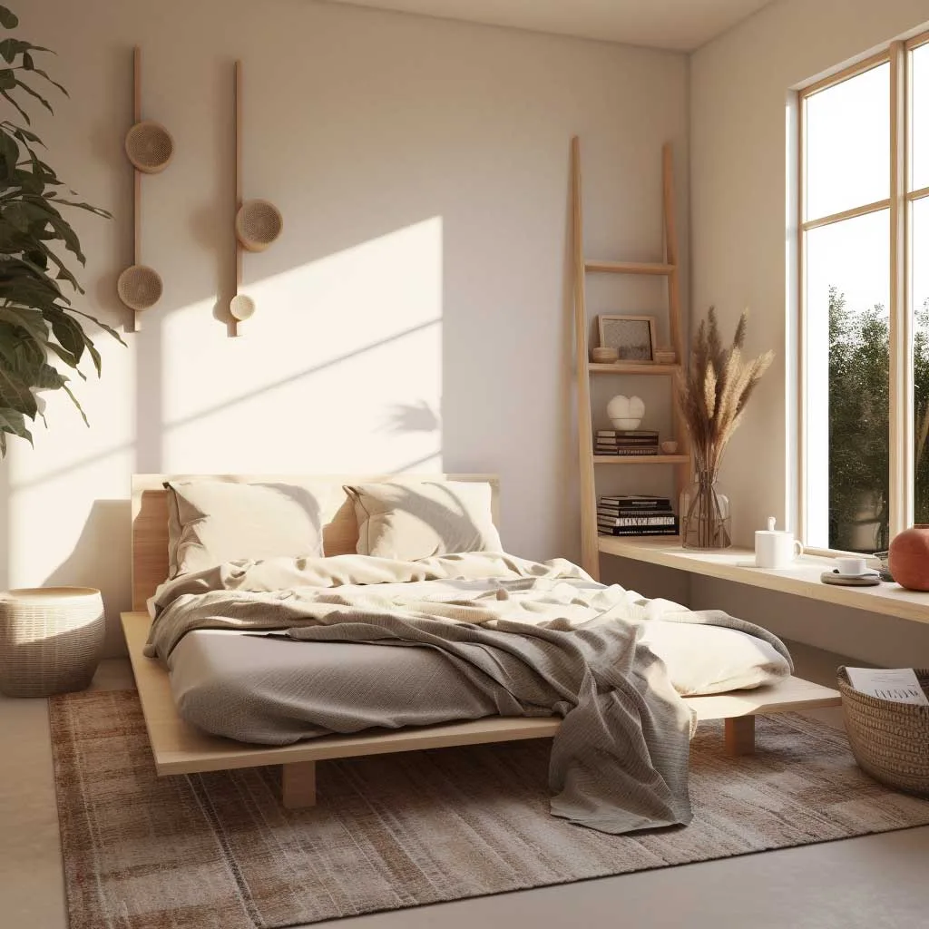 Oasis apaisante dans une petite chambre de style japonais