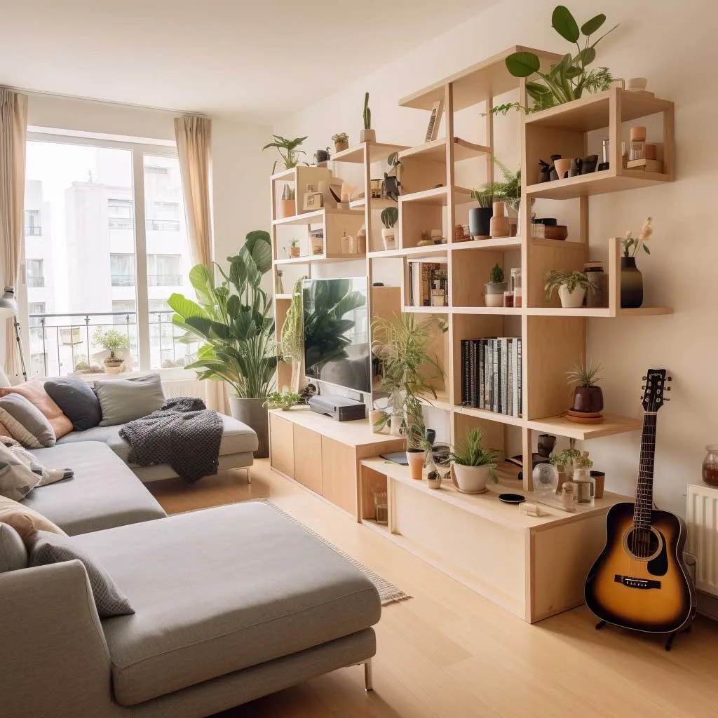 Agencement des meubles dans un petit salon étroit