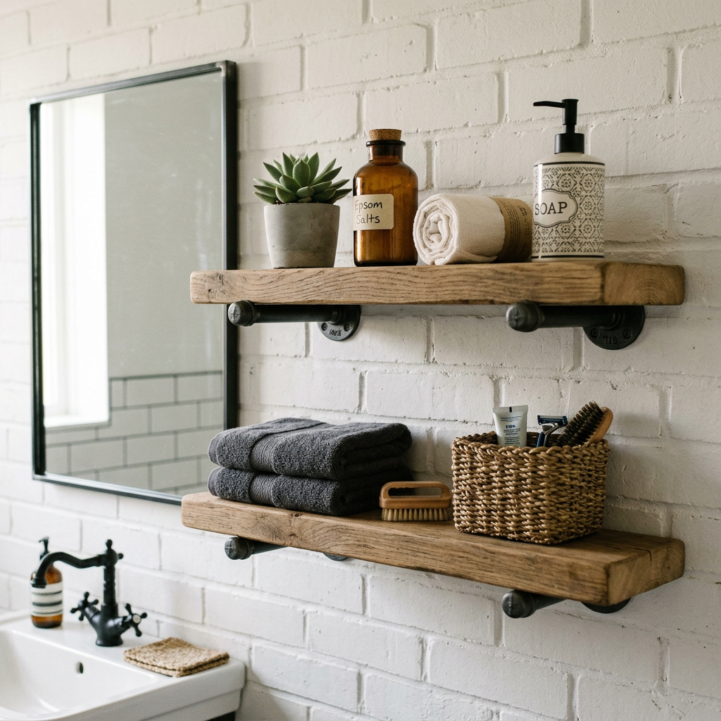 Comment réaliser ses étagères de salle de bains DIY